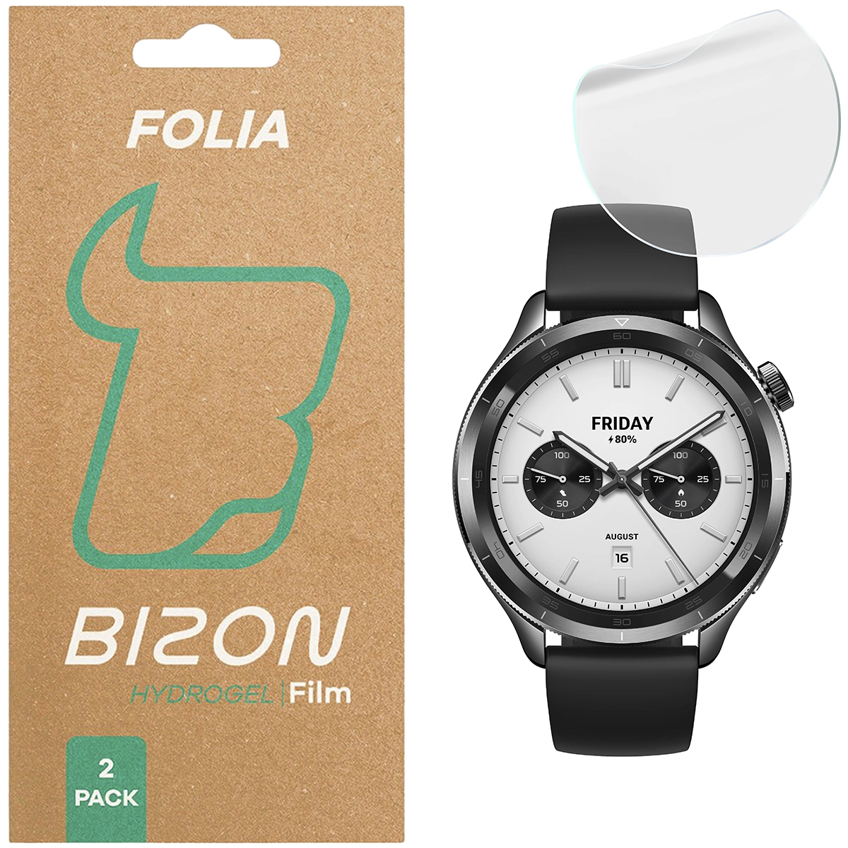 Folia hydrożelowa Bizon Watch Film Hydrogel Duo dla Xiaomi Watch S4